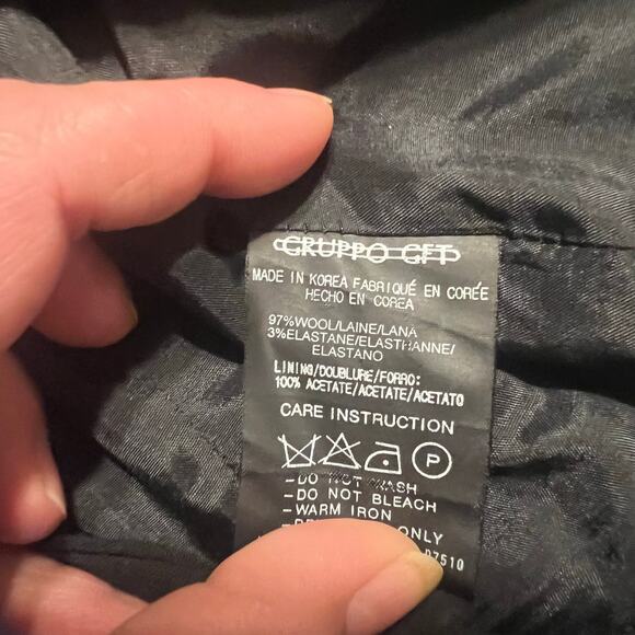 Vtg Emanuel Ungaro Womens Black Wool 97% Blazer Jacket Sz 14/48 Business Office - Picture 10 of 10